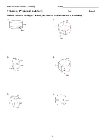 volume of prisms and cylinders worksheet answers