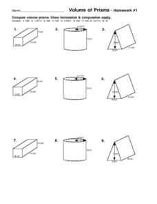 volume of prisms and cylinders worksheet