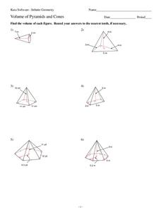 volume of pyramid worksheet