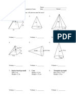 volume of pyramids cones and spheres worksheet