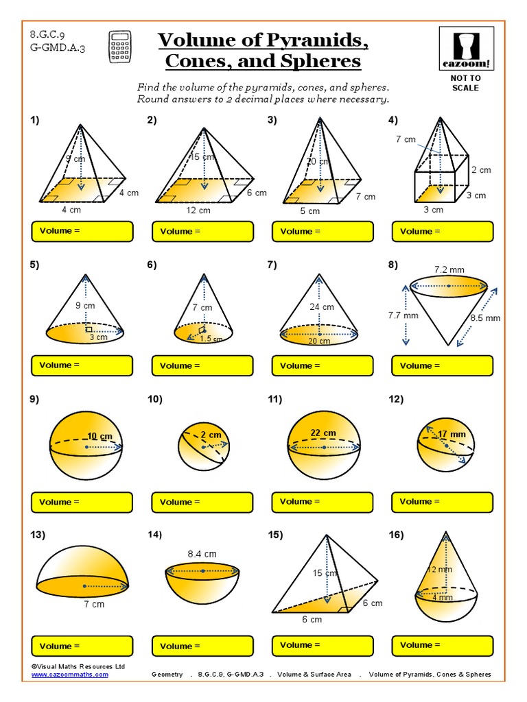 Free volume of pyramids worksheet, Download Free volume of pyramids ...