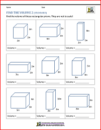 5th Grade Volume Worksheets