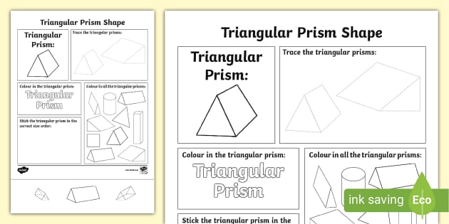 Triangular Prism Shape Worksheet (teacher made) - Twinkl
