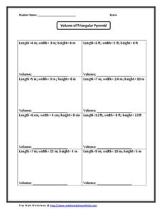 Volume of a Pyramid Lesson Plans &  Worksheets | Lesson Planet