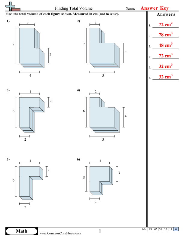 Volume Worksheets