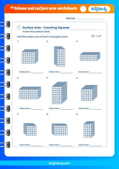 volume worksheet 7th grade