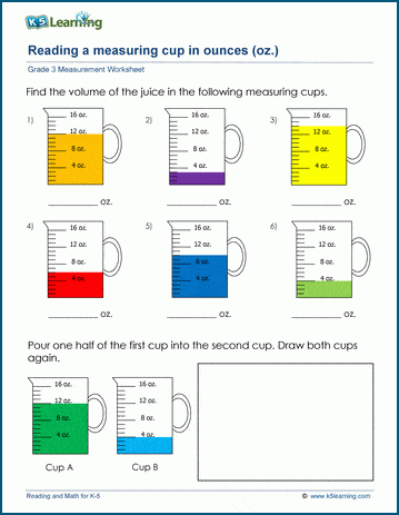 Using measuring cups worksheets | Worsheets library