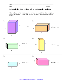 Volume of Solids Worksheets