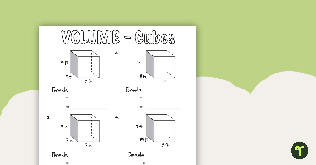 Volume of Three-Dimensional Objects Worksheets | Teach Starter