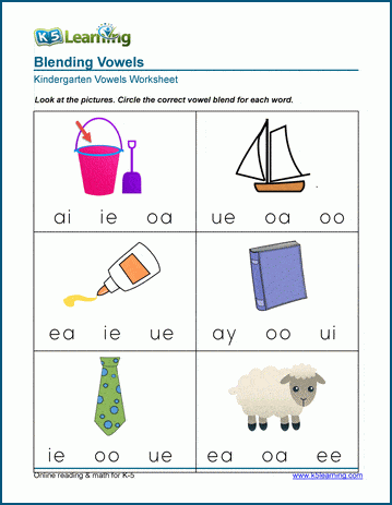 vowel blends worksheet