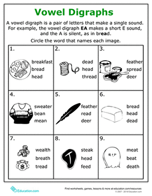 Practice Reading Vowel Digraphs: ea | Interactive Worksheet ...
