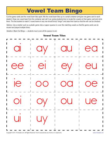vowel team worksheet 2nd grade