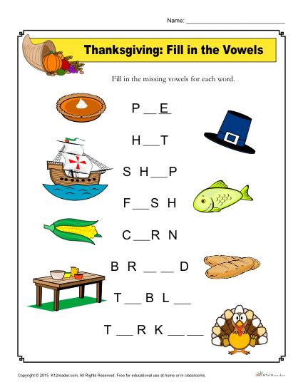vowel worksheet for 1st grade