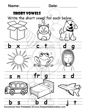 vowels worksheet for kindergarten