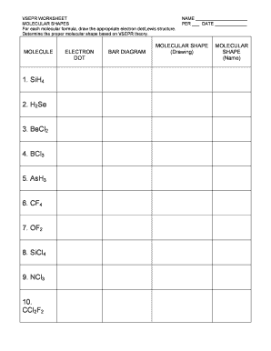 Vsepr Worksheet Pdf - Fill and Sign Printable Template Online