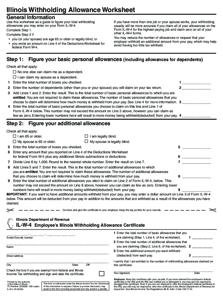 w 4 form worksheet