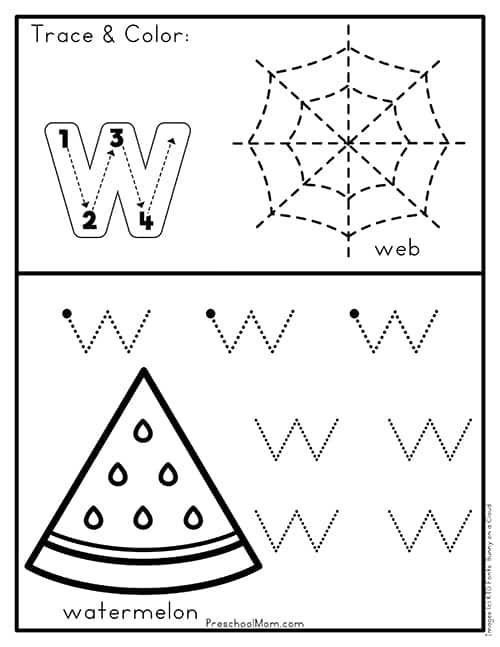 Letter W Preschool Printables - Preschool Mom