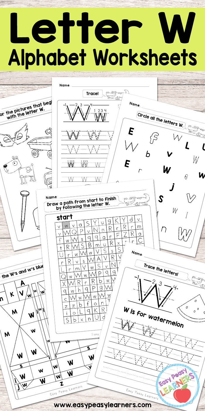 Letter W Worksheets - Alphabet Series - Easy Peasy Learners