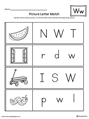 w worksheet for kindergarten