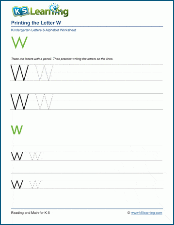 Printing the Letter W w | Worsheets library