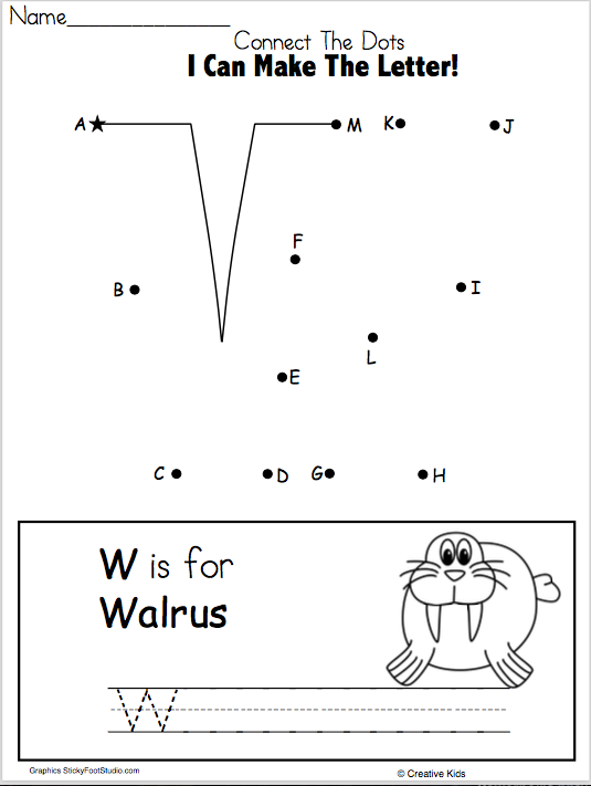 Letter W Writing Worksheet and Dot to Dot | Made By Teachers