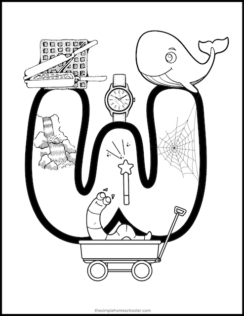 w worksheet for kindergarten