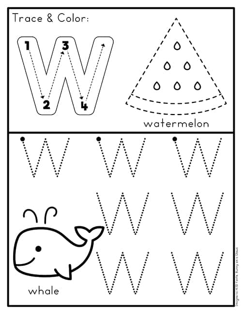 w worksheet for kindergarten