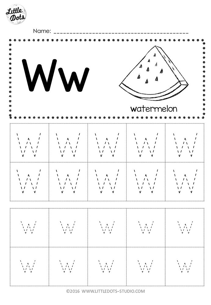 w worksheet for preschoolers