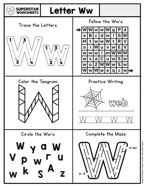 w worksheet for preschoolers