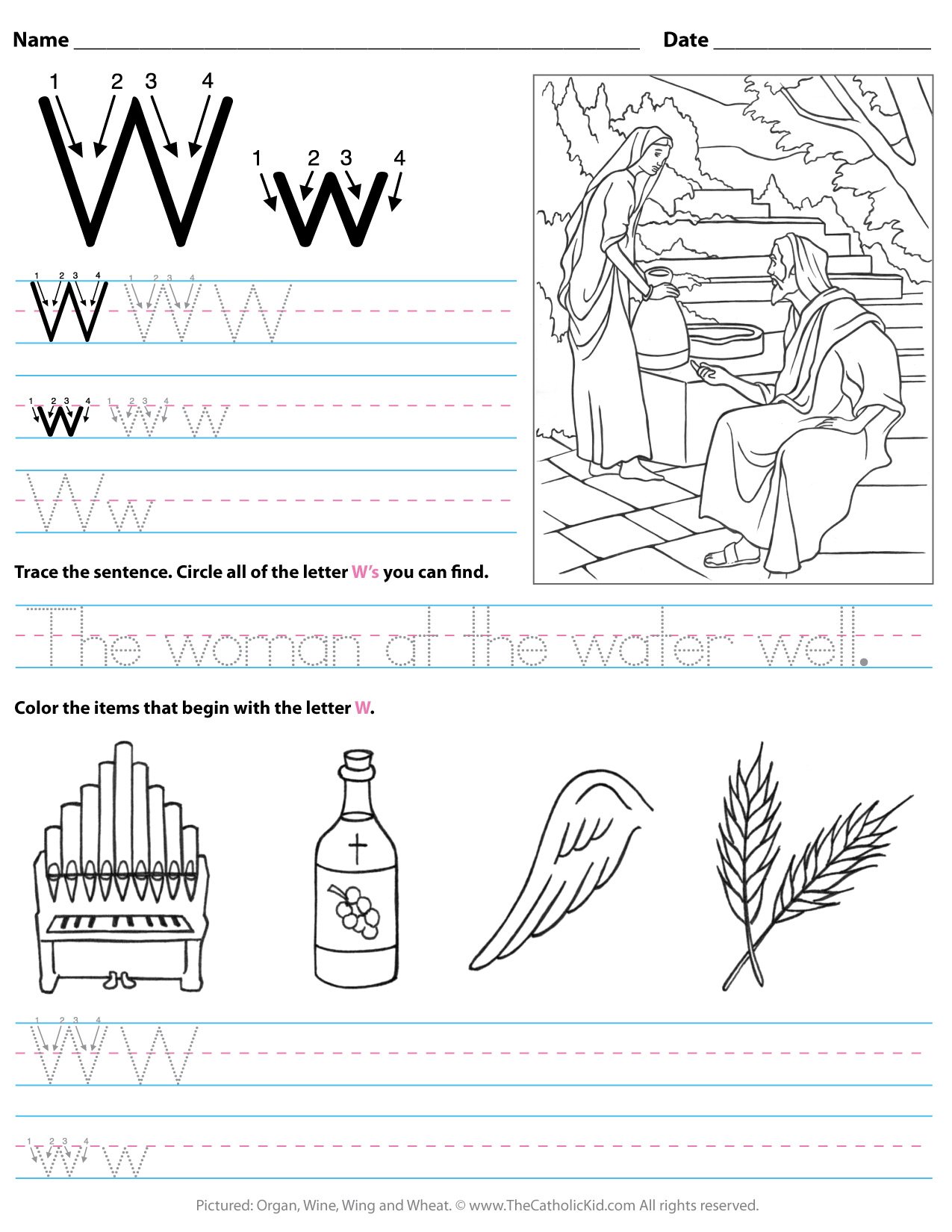 w worksheet for preschoolers