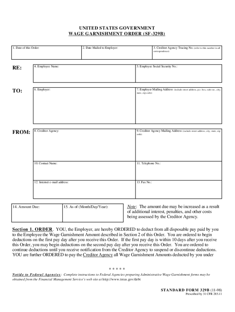 Wage Garnishment Worksheet Sf 329c Calculator - Fill Online ...