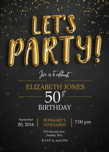 Custom Birthday Cards &  Invitations | Lets Party Foil Balloons ...