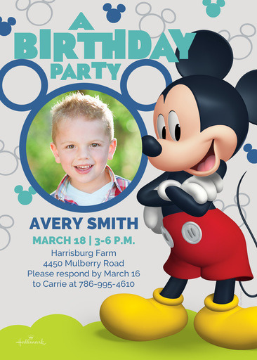 Custom Birthday Cards &  Invitations | Mickey Mouse Birthday Party ...
