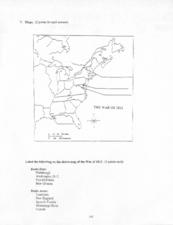war of 1812 worksheet