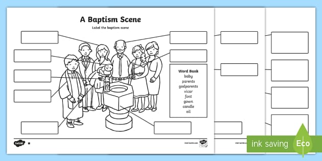 KS1 Baptism Labelling Worksheet / Worksheet (teacher made)