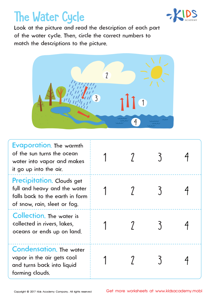 water cycle printable worksheet