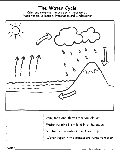 water cycle questions worksheet