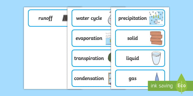 water cycle vocabulary worksheet