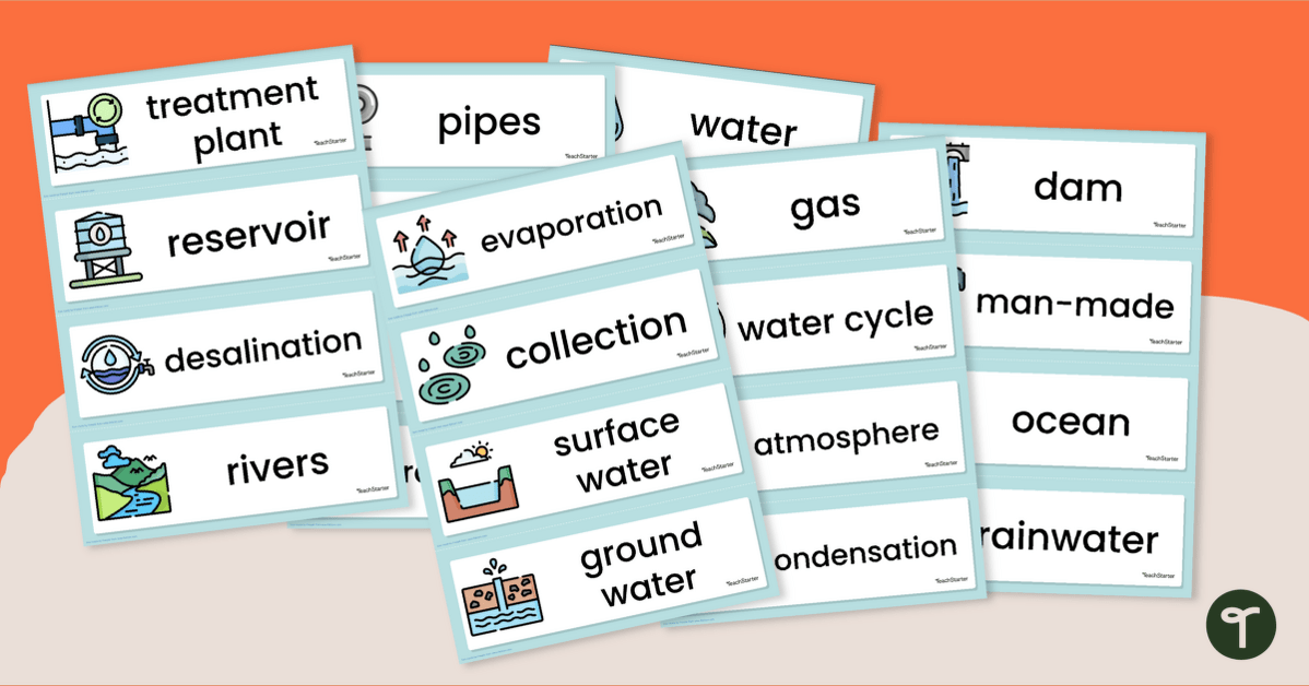 Printable Water Cycle Vocabulary Worksheet