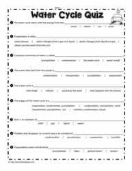 water cycle worksheet 5th grade