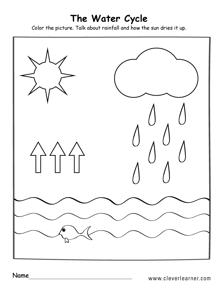 water cycle worksheet for kids