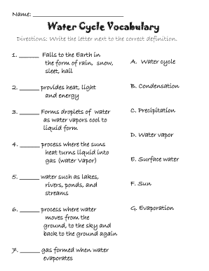 water cycle worksheet high school pdf