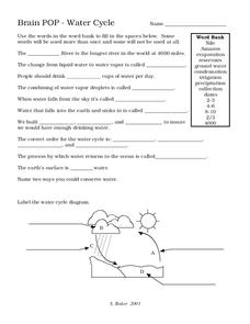 Water Cycle Worksheet for 6th - 7th Grade | Lesson Planet