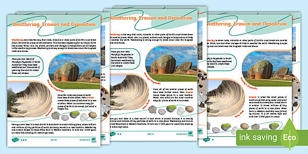 water erosion and deposition worksheet
