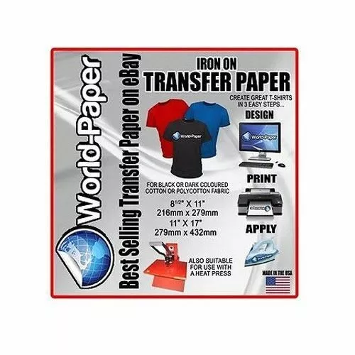 Premium inkjet Heat Transfer Paper Super Soft Finish Black Dark Fabric Blue  Line