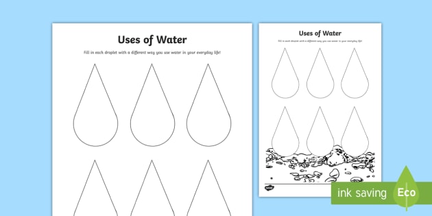 Uses of Water Worksheet / Worksheet (teacher made) - Twinkl