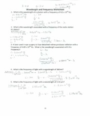 Wavelength and Frequency Worksheet Solutions - ~34  h: UIULUXO ...
