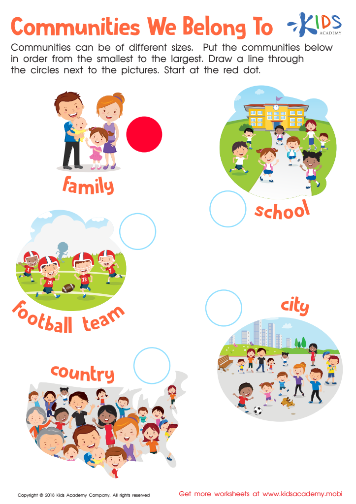 Communities We Belong to Worksheet: Free Printable PDF for Children