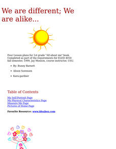 We Are Different; We Are Alike........ Lesson Plan for 1st Grade ...