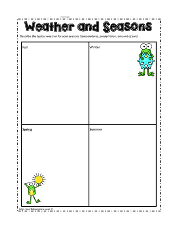 Weather and Seasons Worksheets